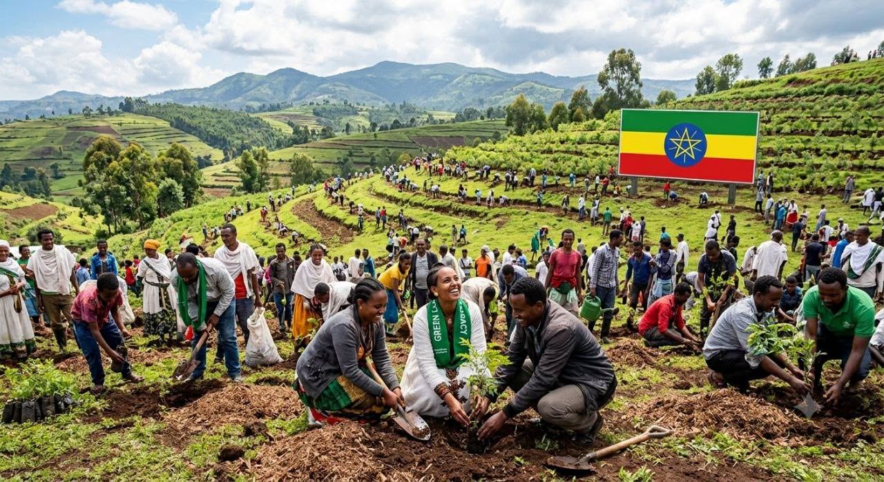 ethiopie 700 millions darbres a planter en une journee un defi inedit