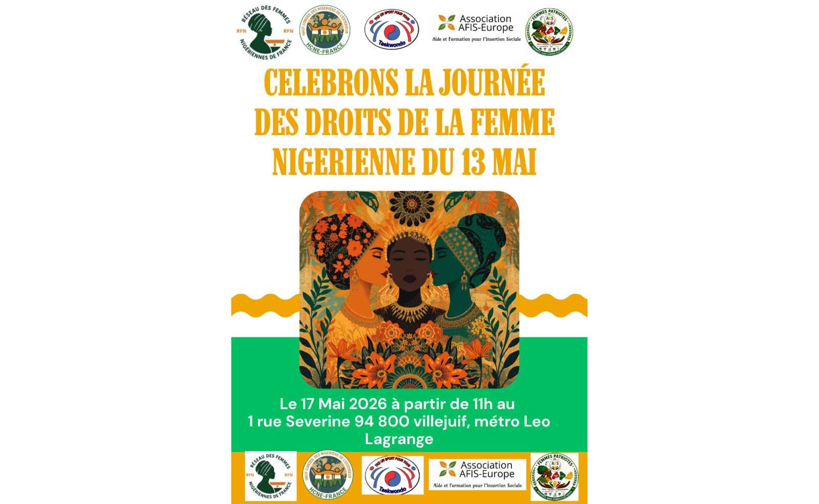 journee de la femme nigerienne en france un grand rendez vous festif et solidaire ouvert a tous le 17 mai 2026