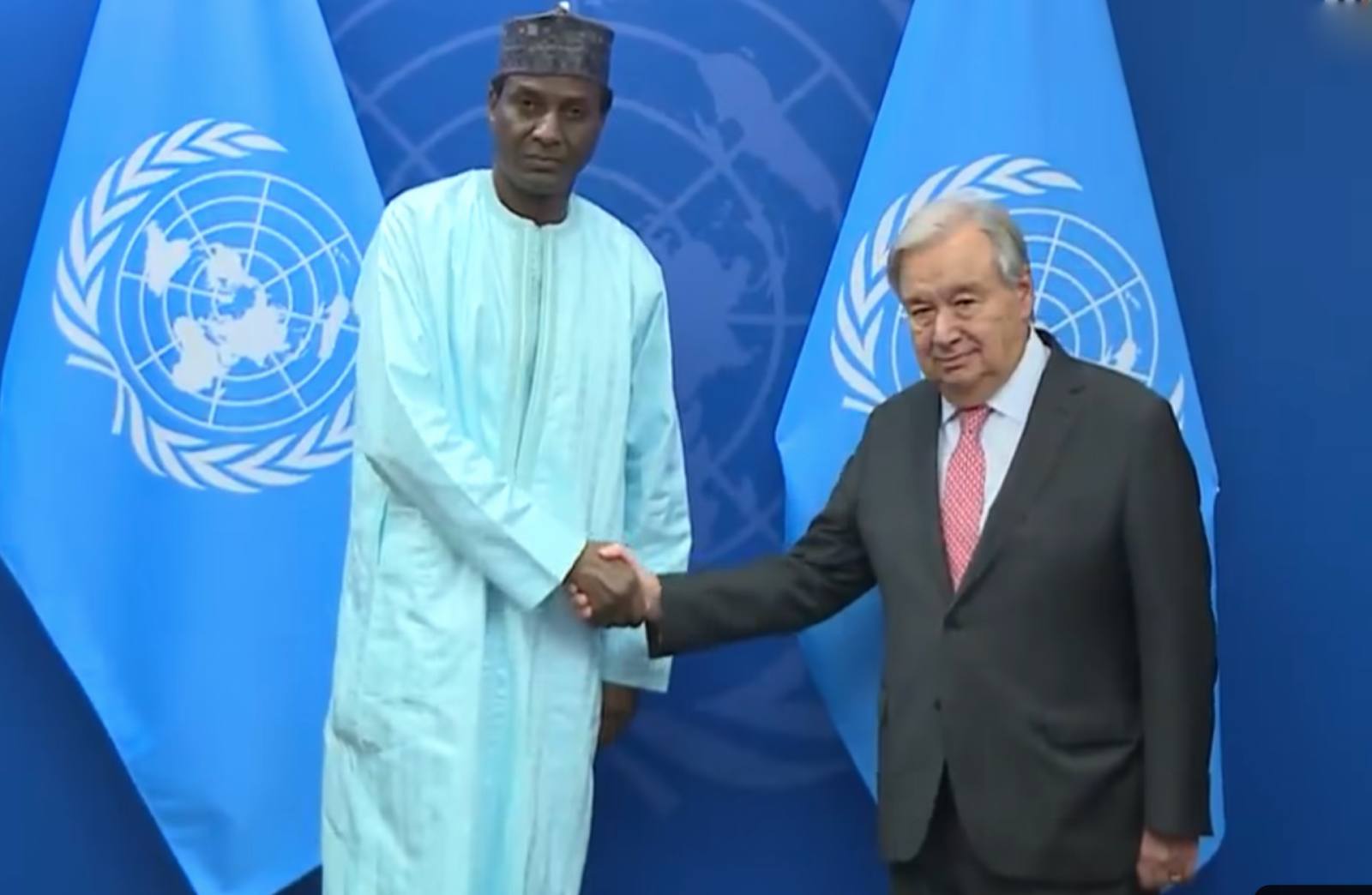 new york ali mahaman lamine zeine sentretient avec antonio guterres sur la securite et le developpement du niger